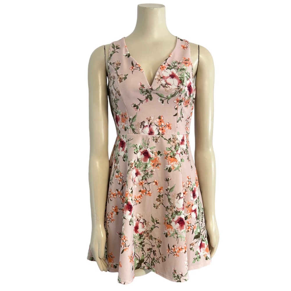 Trixxi Pink Floral Sleeveless Dress Womens Medium‎
